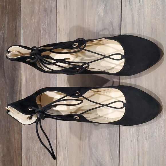 Marc Fisher Women Suede Block heels sandals Lace up shoes sz 9.5M - Picture 3 of 10